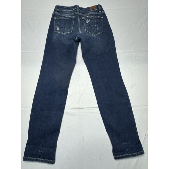 Judy Blue Women's Blue Skinny Fit Ripped Distressed Stretch Denim - Size 1/25 - Picture 2 of 6